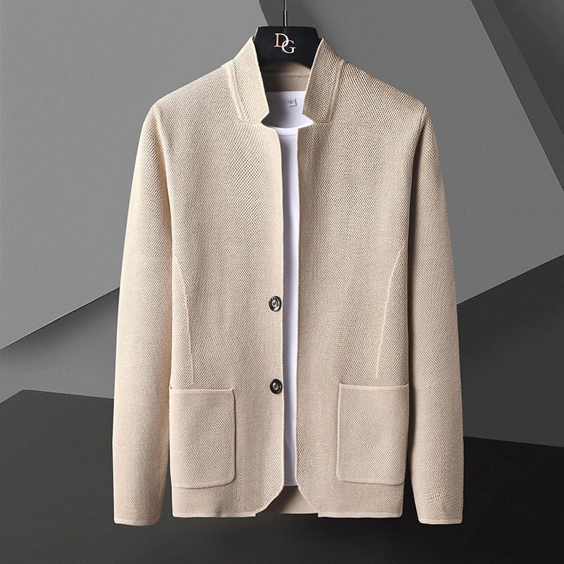 Men's Cardigan Stand-Up Collar & Slim Fit Premium Knit