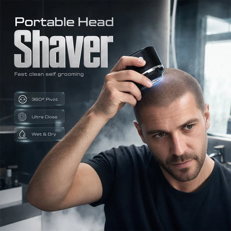 Men's Head Shaver Cordless 6-Hour Stainless Steel Blades