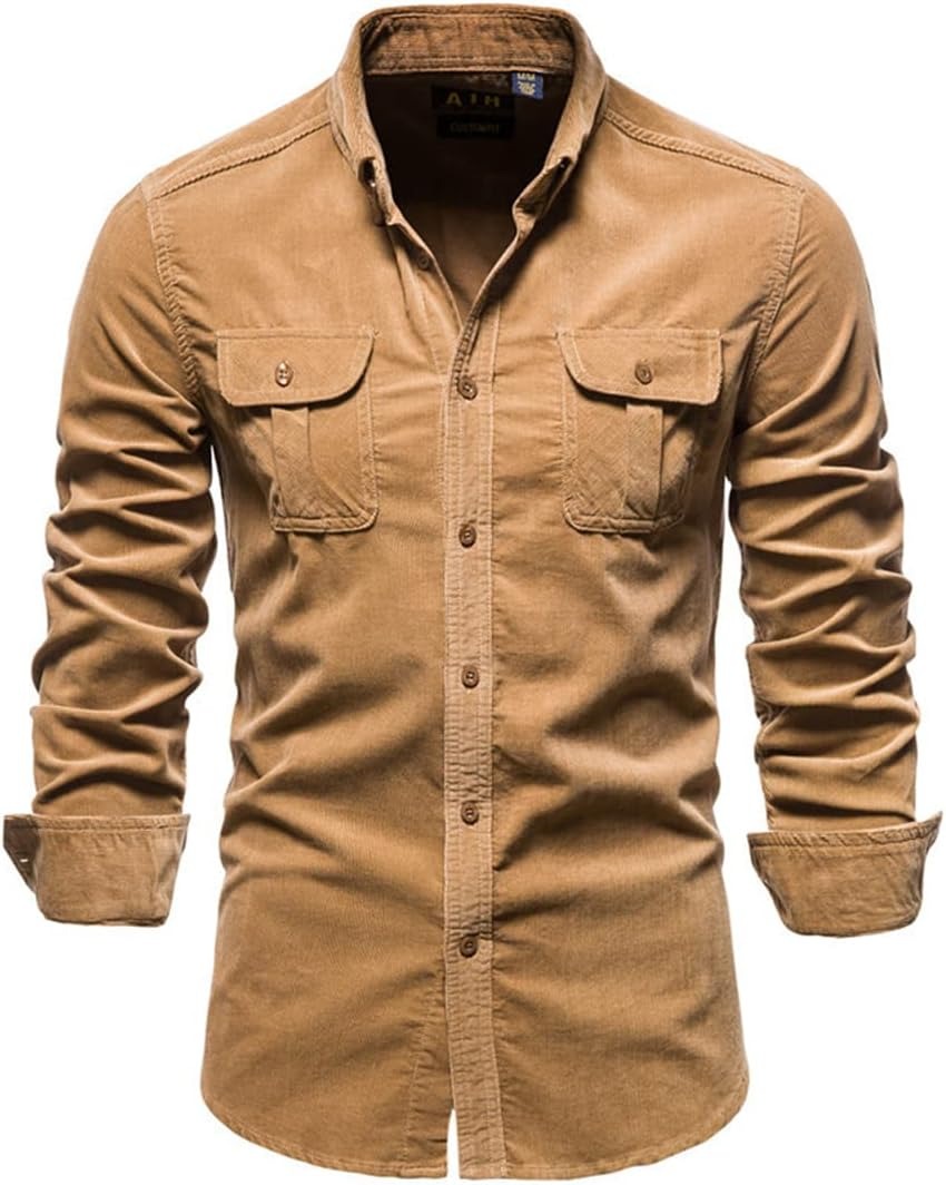 Men's Overshirt Cotton Blend Lightweight Chest Pockets