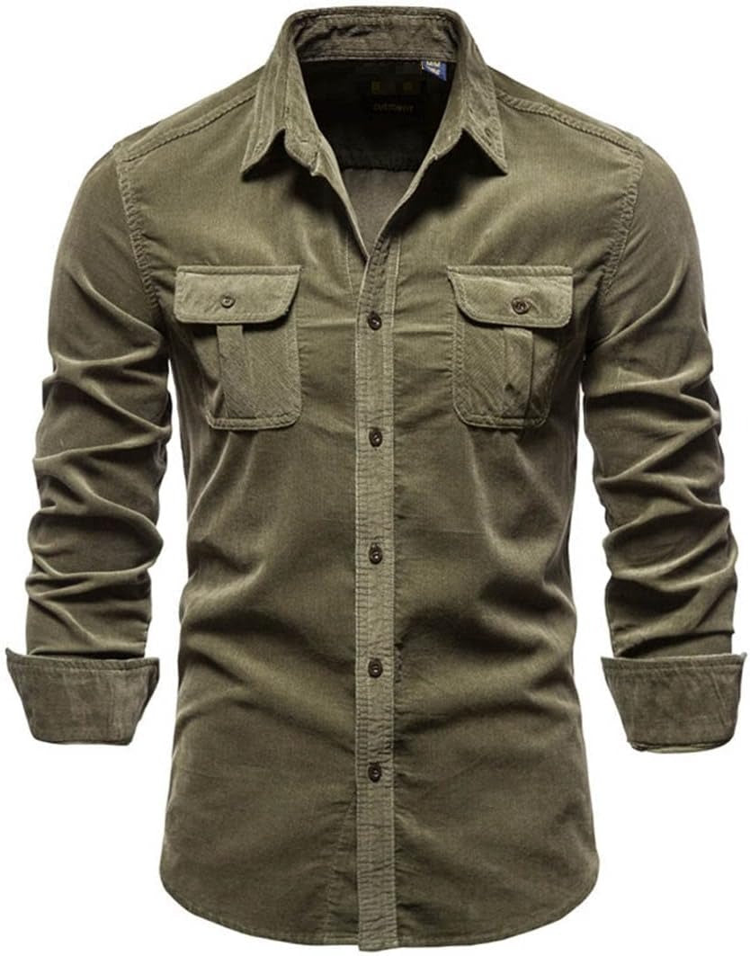 Men's Overshirt Cotton Blend Lightweight Chest Pockets
