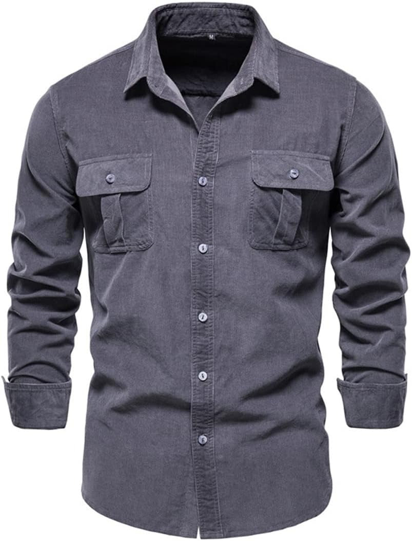Men's Overshirt Cotton Blend Lightweight Chest Pockets