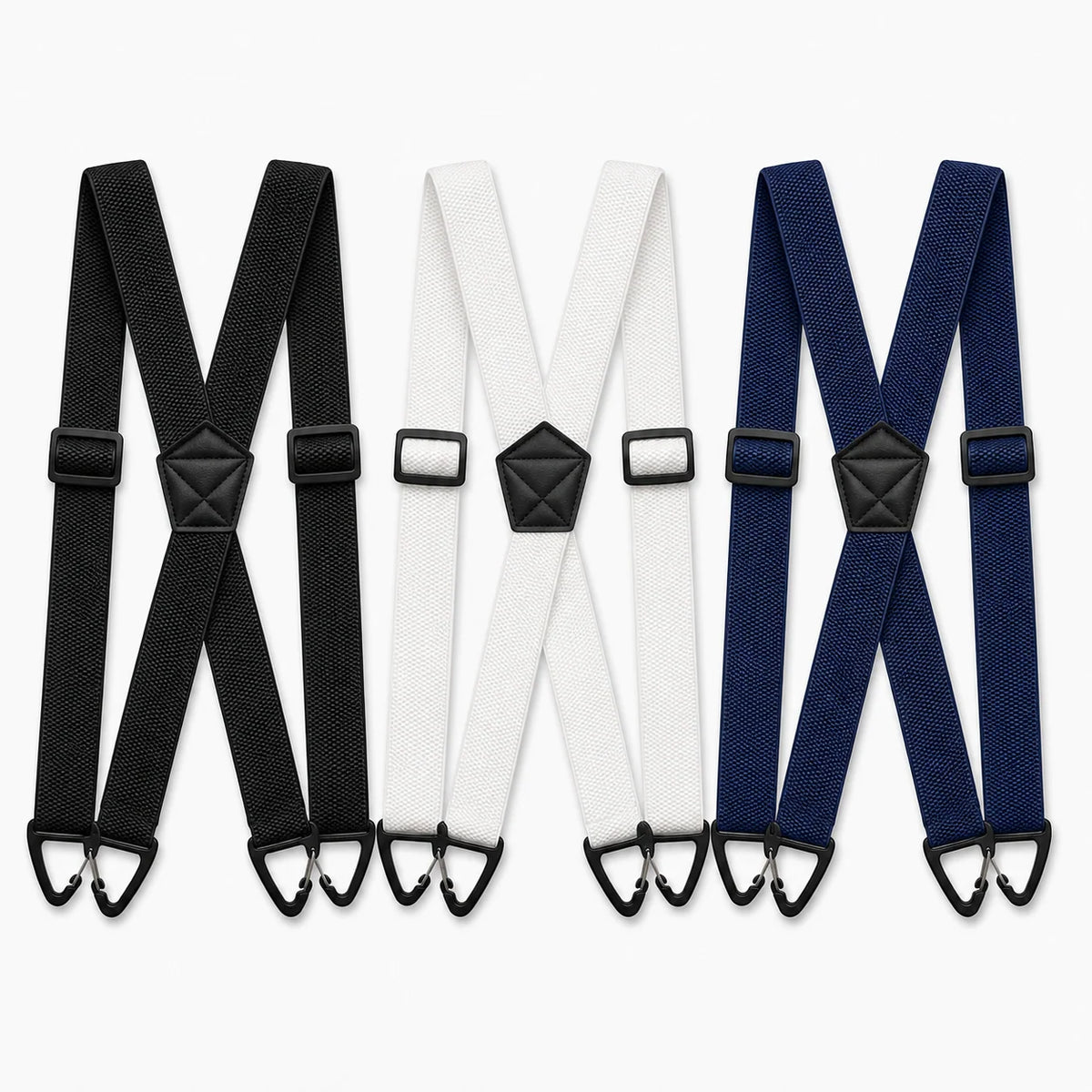 Men's Suspenders 1.5 Inch Wide X-Back Hook Clips