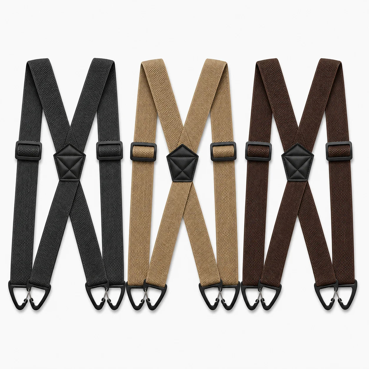 Men's Suspenders 1.5 Inch Wide X-Back Hook Clips