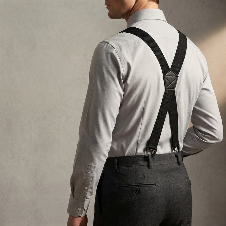 Men's Suspenders Elastic Polyester 4-Clip Adjustable