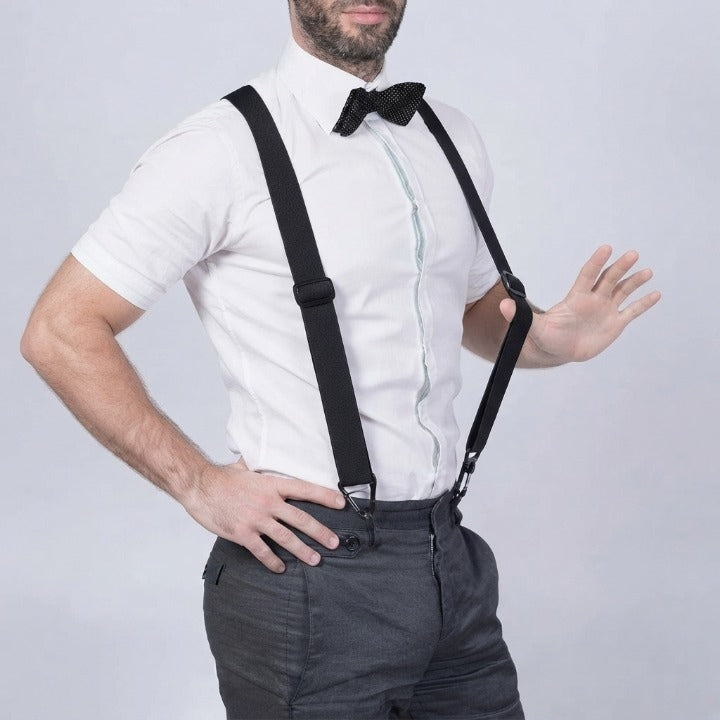 Men's Suspenders Elastic Polyester 4-Clip Adjustable