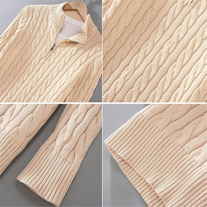 Men's Sweater Soft-Lined High Collar Zipper