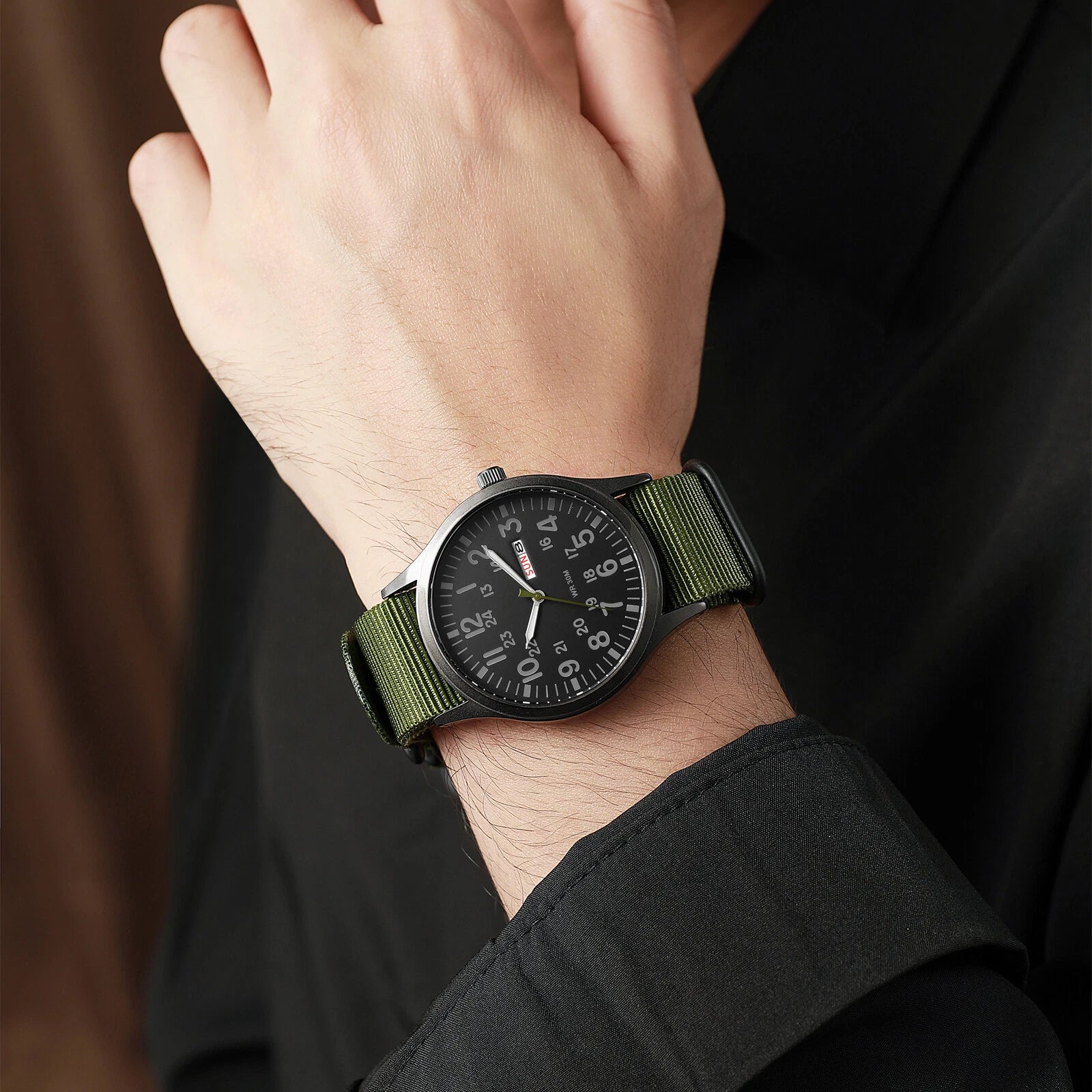Men's Watch Military Style Waterproof Luminous Dial