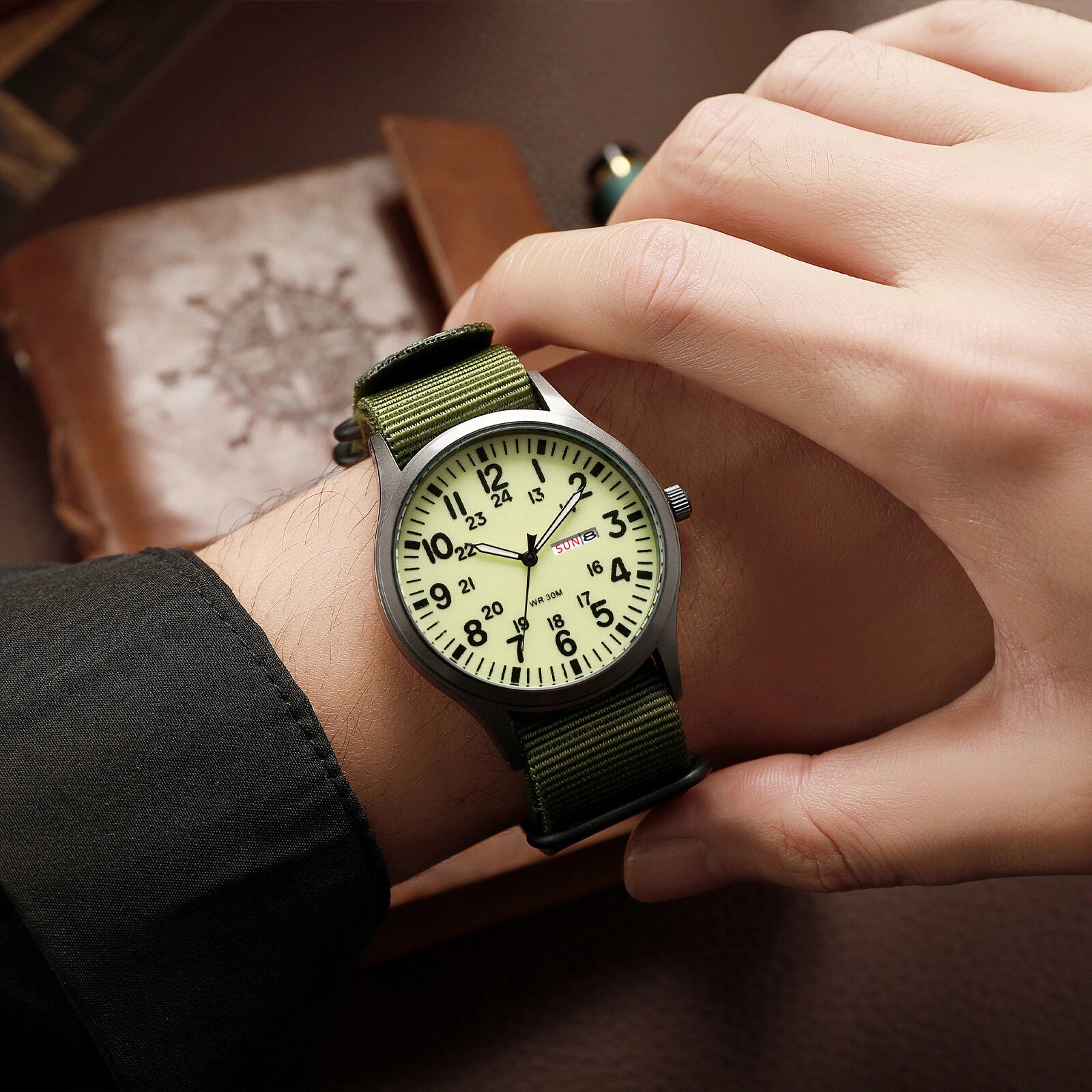 Men's Watch Military Style Waterproof Luminous Dial