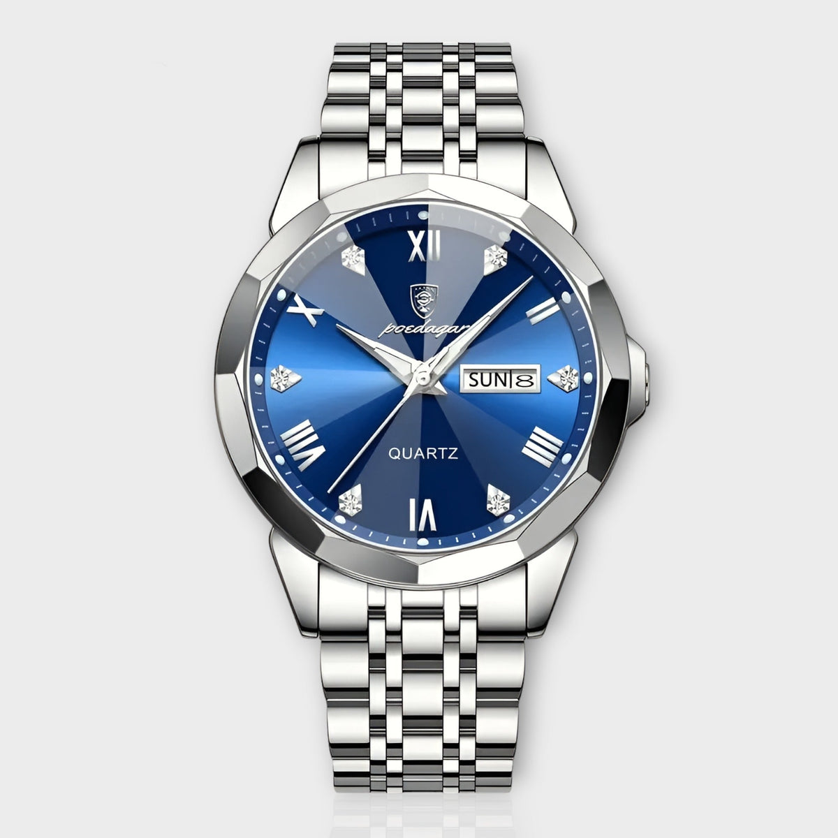 Men's Watch Quartz Movement Stainless Steel Day-Date