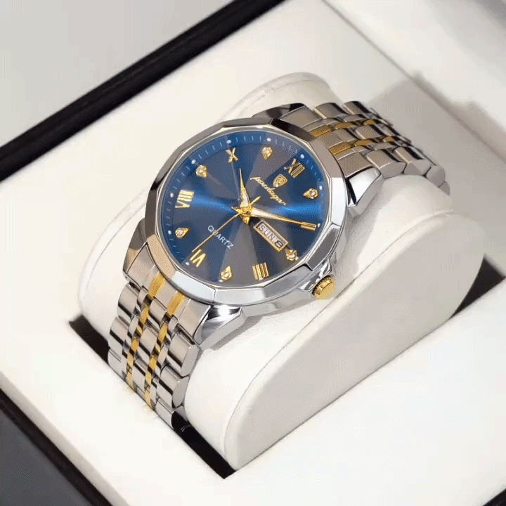 Men's Watch Quartz Movement Stainless Steel Day-Date