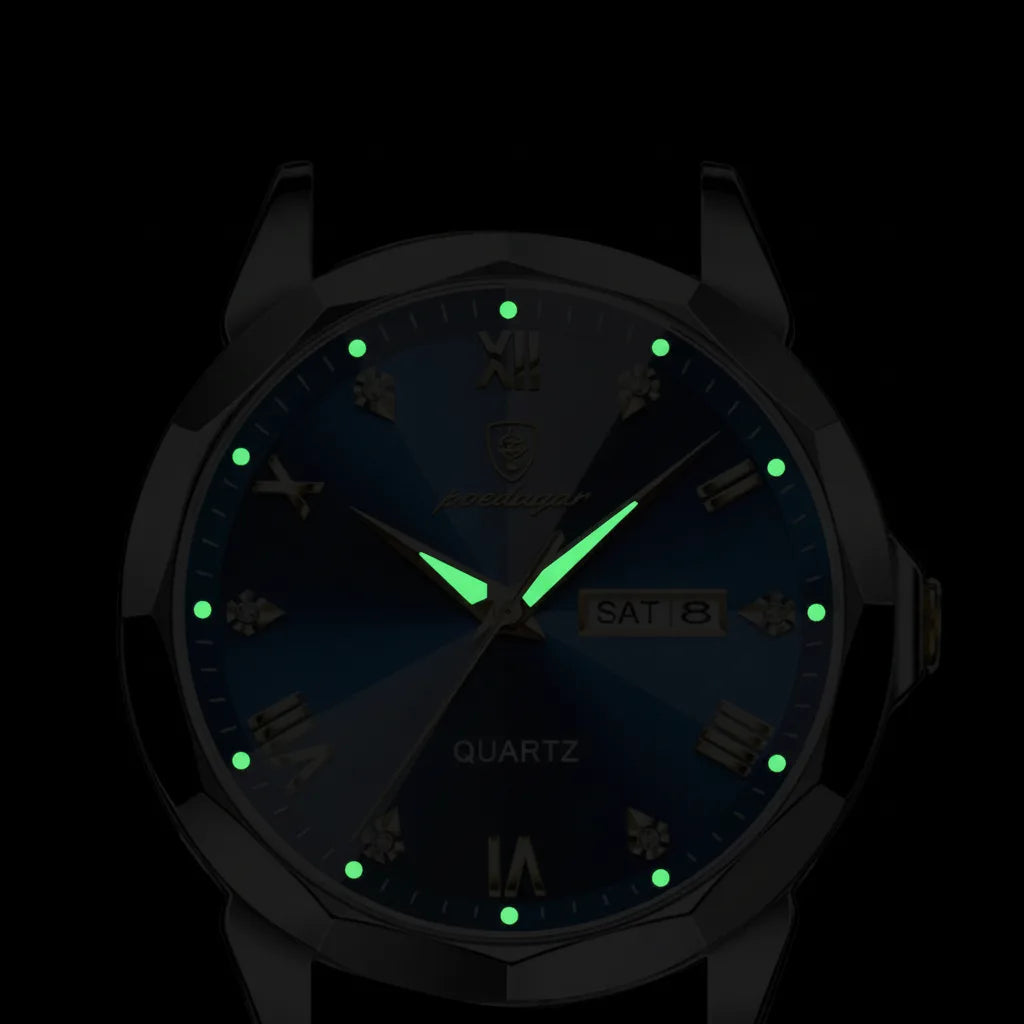 Men's Watch Quartz Movement Stainless Steel Day-Date