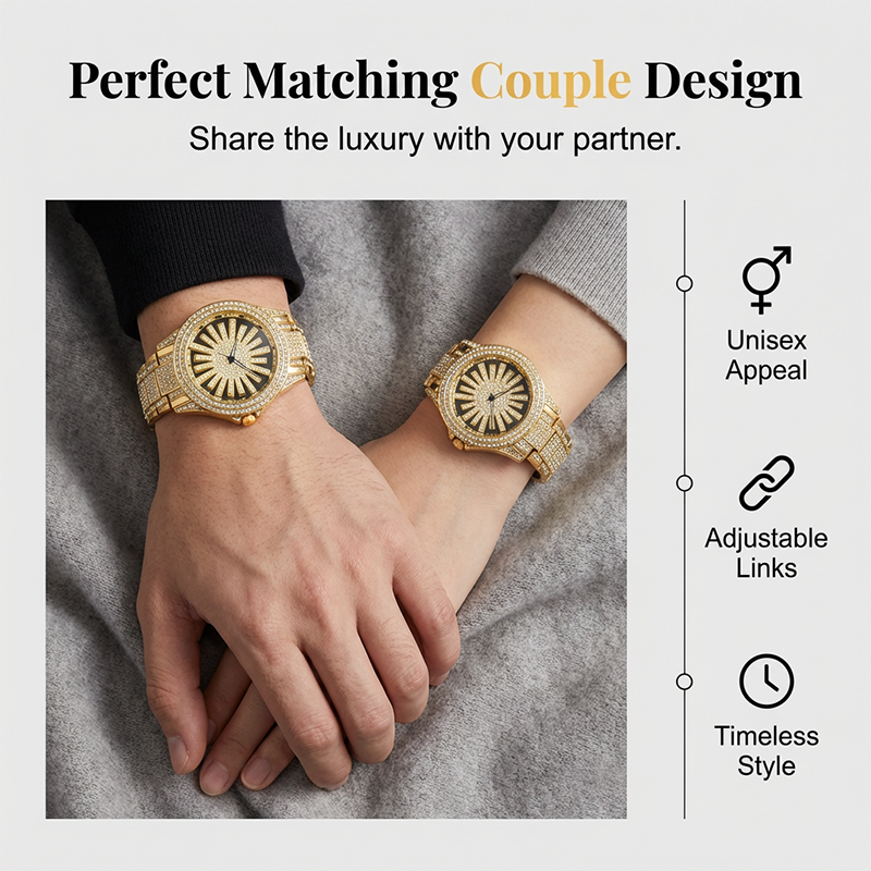 Men's Watch Rotating Bezel Crystal Setting & Mineral Glass