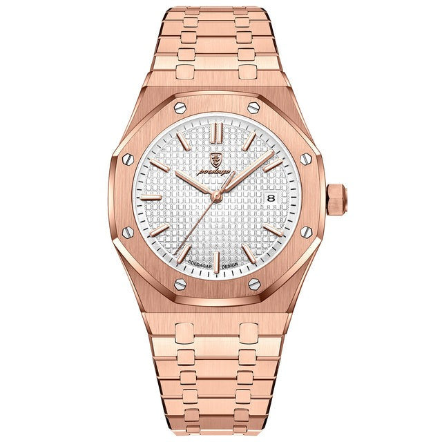 Men's Wristwatch Quartz Movement & Stainless Steel Bracelet