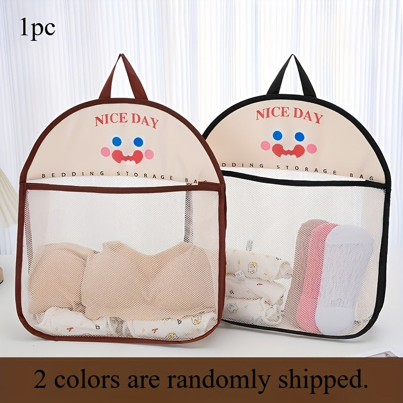 Mesh Storage Bag Breathable Foldable Metal Hooks