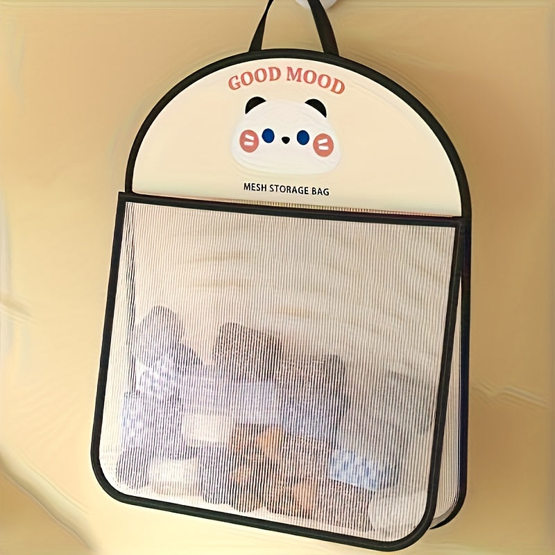 Mesh Storage Bag Breathable Foldable Metal Hooks