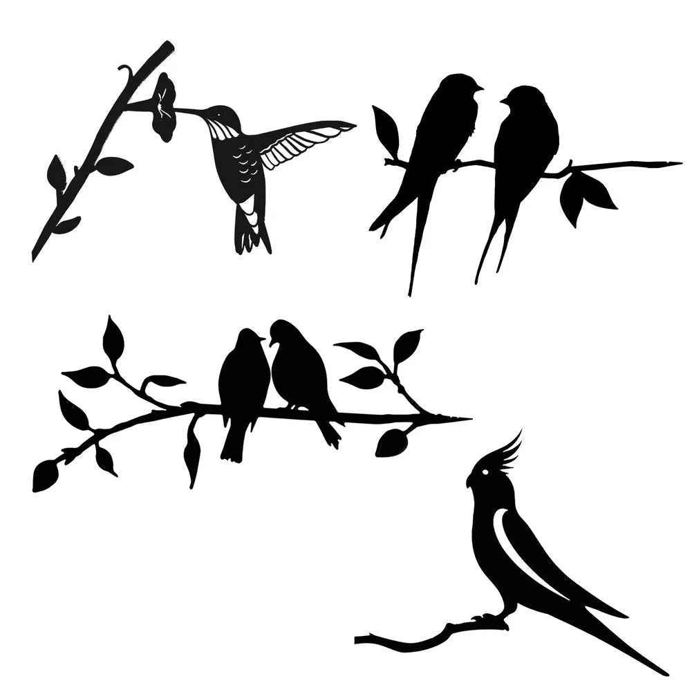 Metal Bird Silhouette Matte Black Powder-Coated Indoor & Outdoor