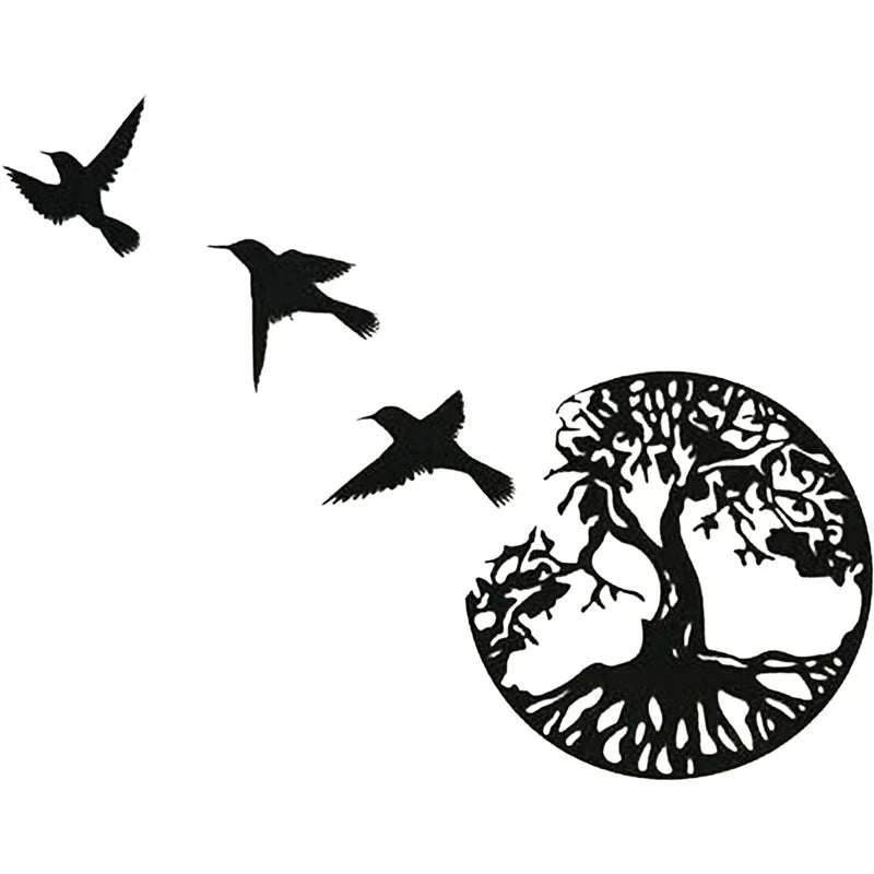 Metal Wall Art Tree Of Life With Birds