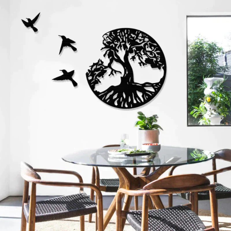 Metal Wall Art Tree Of Life With Birds