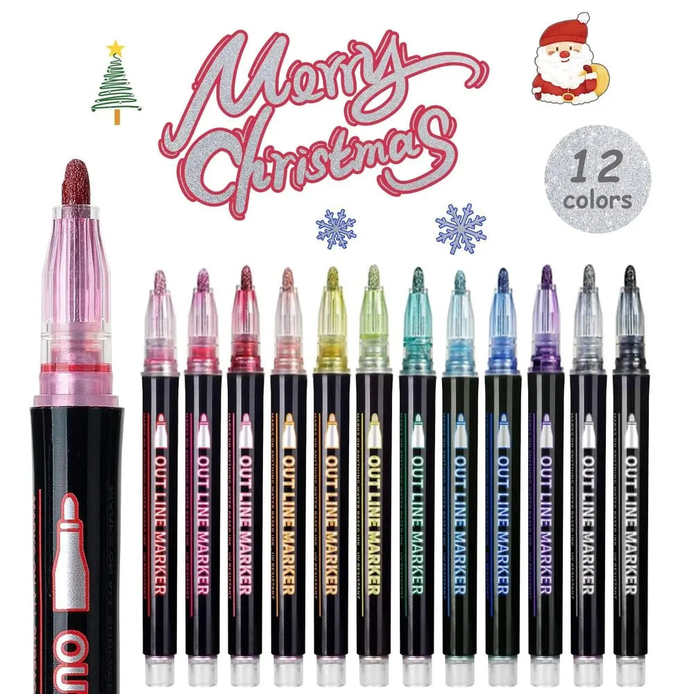 Metallic Marker Set Non-Toxic Ink Multi-Surface Ergonomic Grip