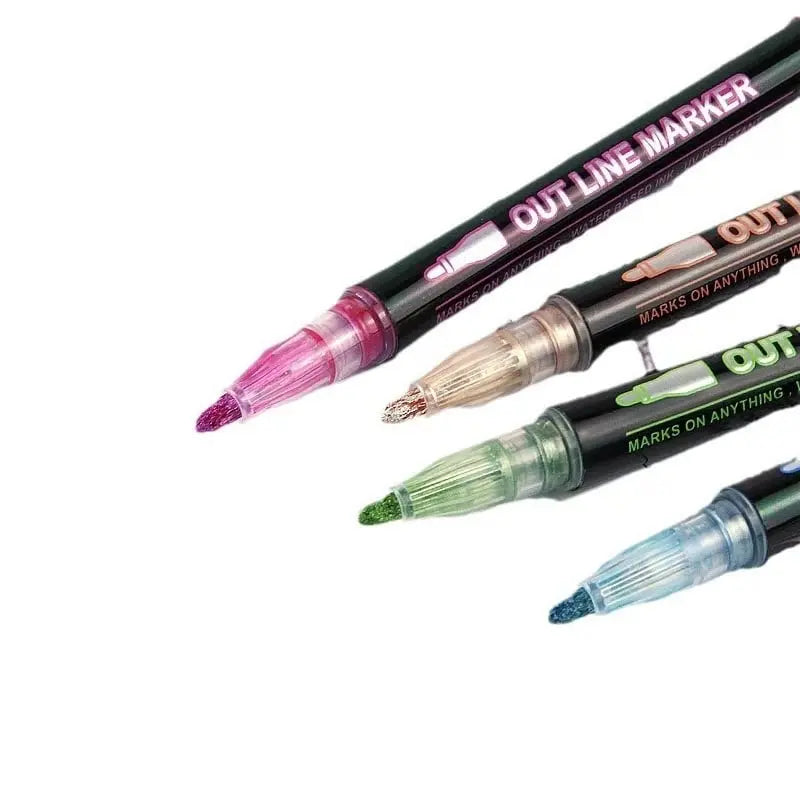 Metallic Marker Set Non-Toxic Ink Multi-Surface Ergonomic Grip