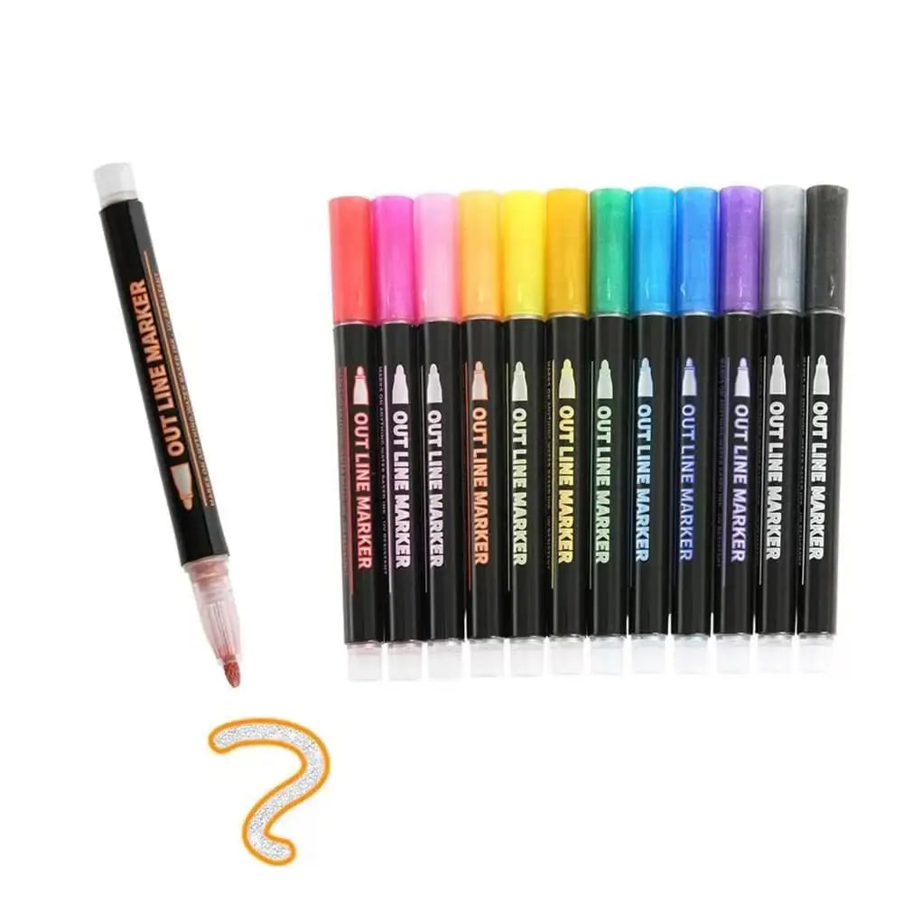 Metallic Marker Set Non-Toxic Ink Multi-Surface Ergonomic Grip