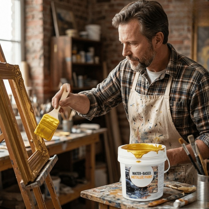 Metallic Paint Water-Based Mirror-Like Gold & Silver