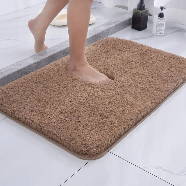 Microfiber Bath Mat Non-Slip Rubber Backing Machine Washable