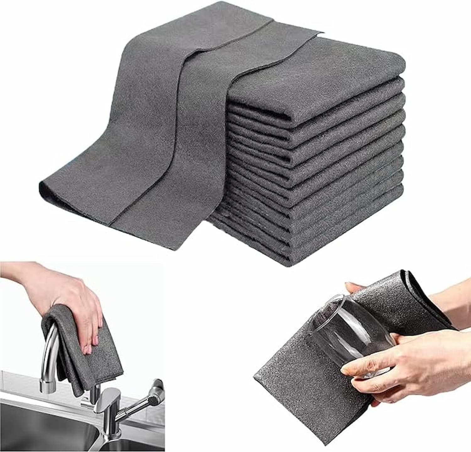 Microfiber Cleaning Cloths Highly Absorbent & Streak-Free 10-Pack