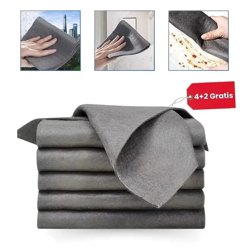 Microfiber Cleaning Cloths Streak-Free & Lint-Free Machine Washable 6-Pack