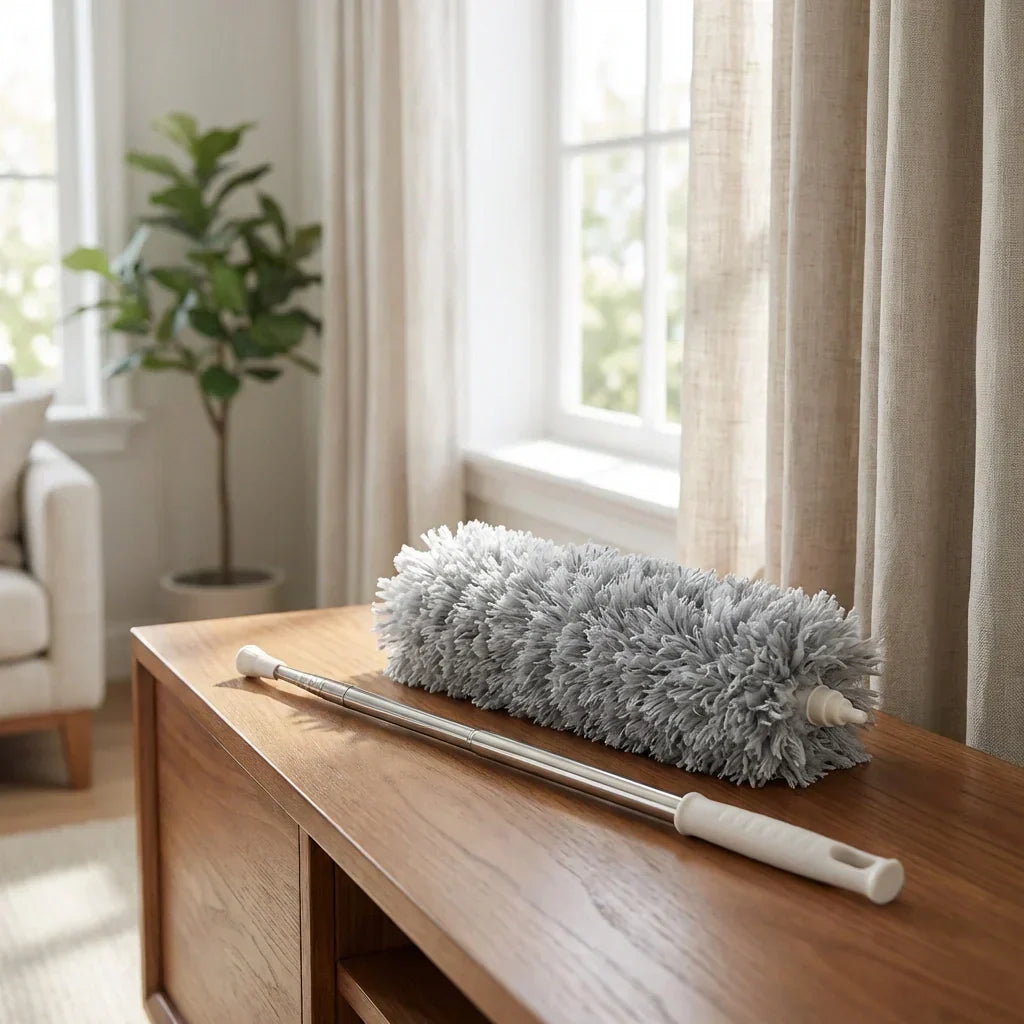 Microfiber Duster Telescopic Stainless Steel Handle Bendable Head
