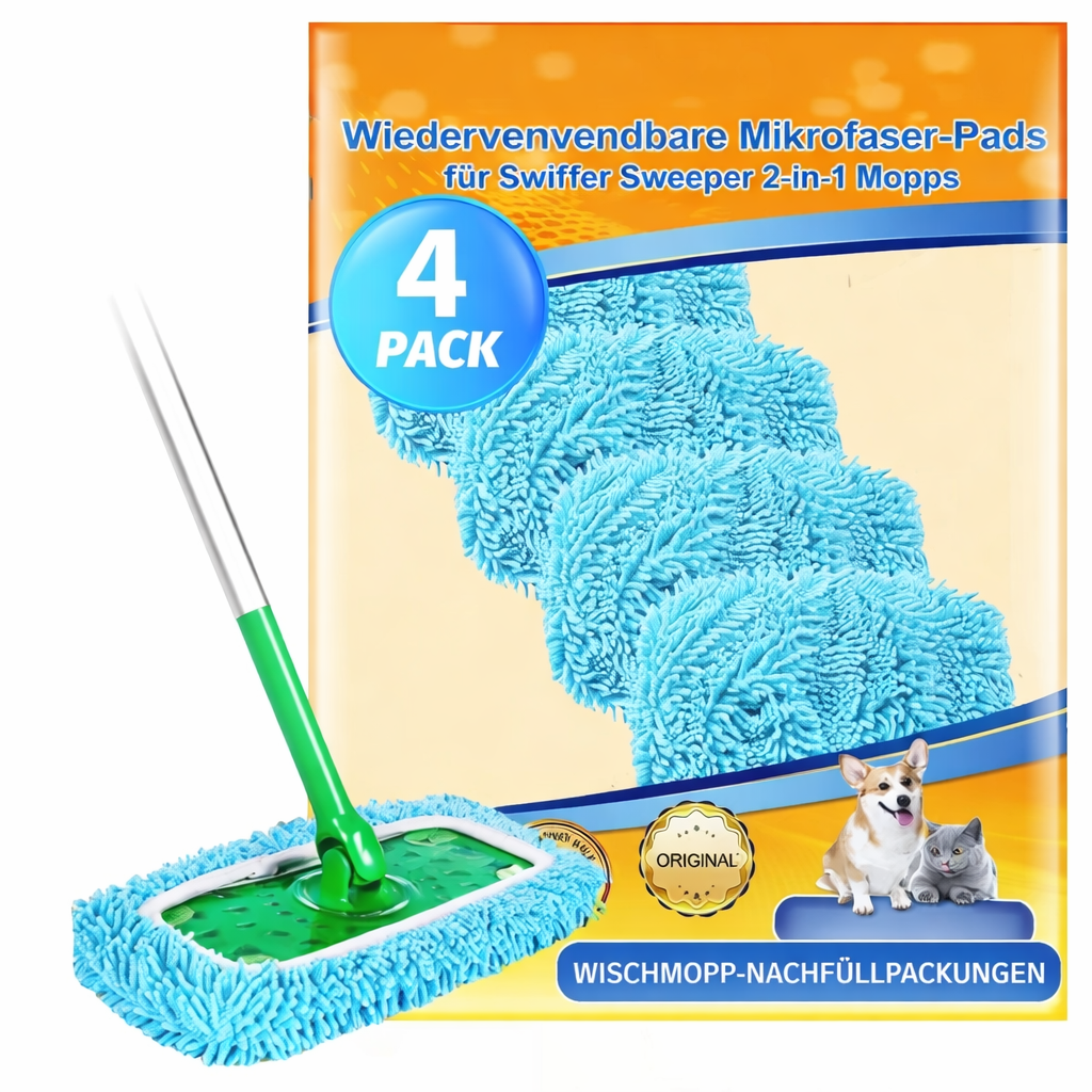 Microfiber Mop Pads Reusable Fits Standard Flat Mops