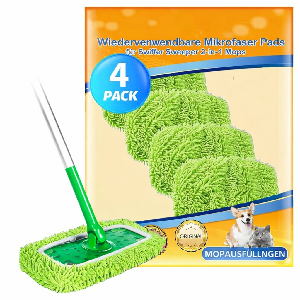Microfiber Mop Pads Reusable Fits Standard Flat Mops
