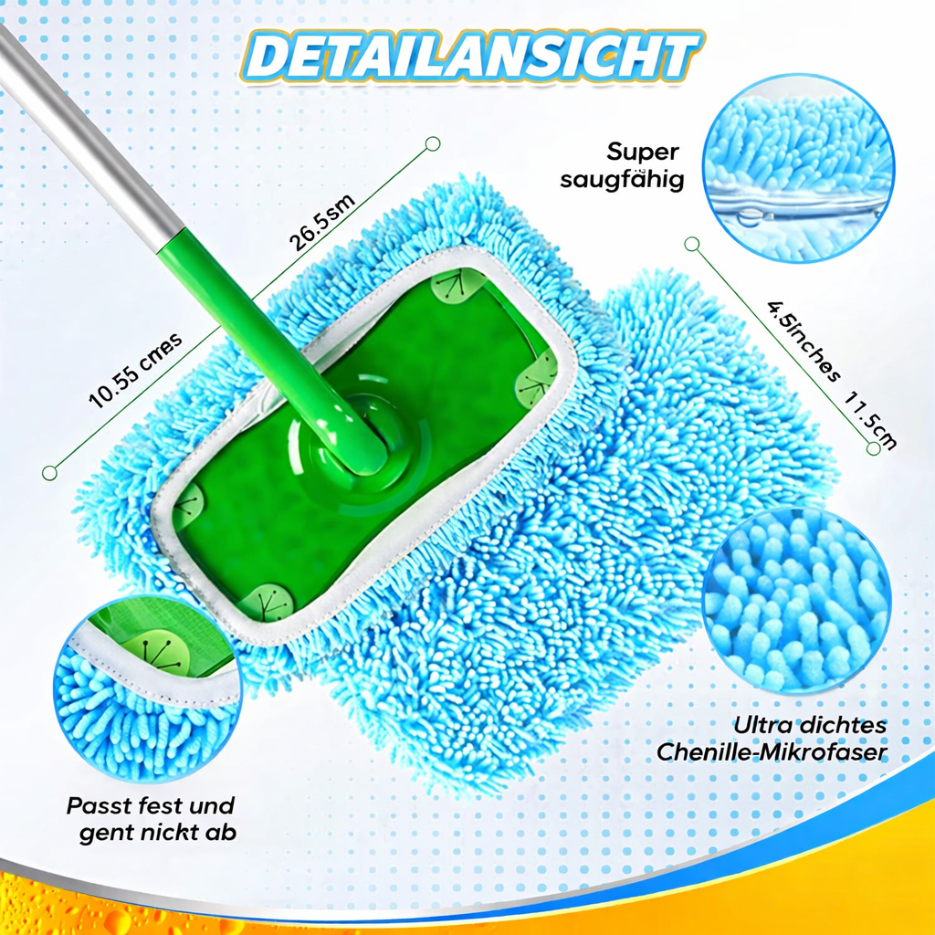 Microfiber Mop Pads Reusable Fits Standard Flat Mops