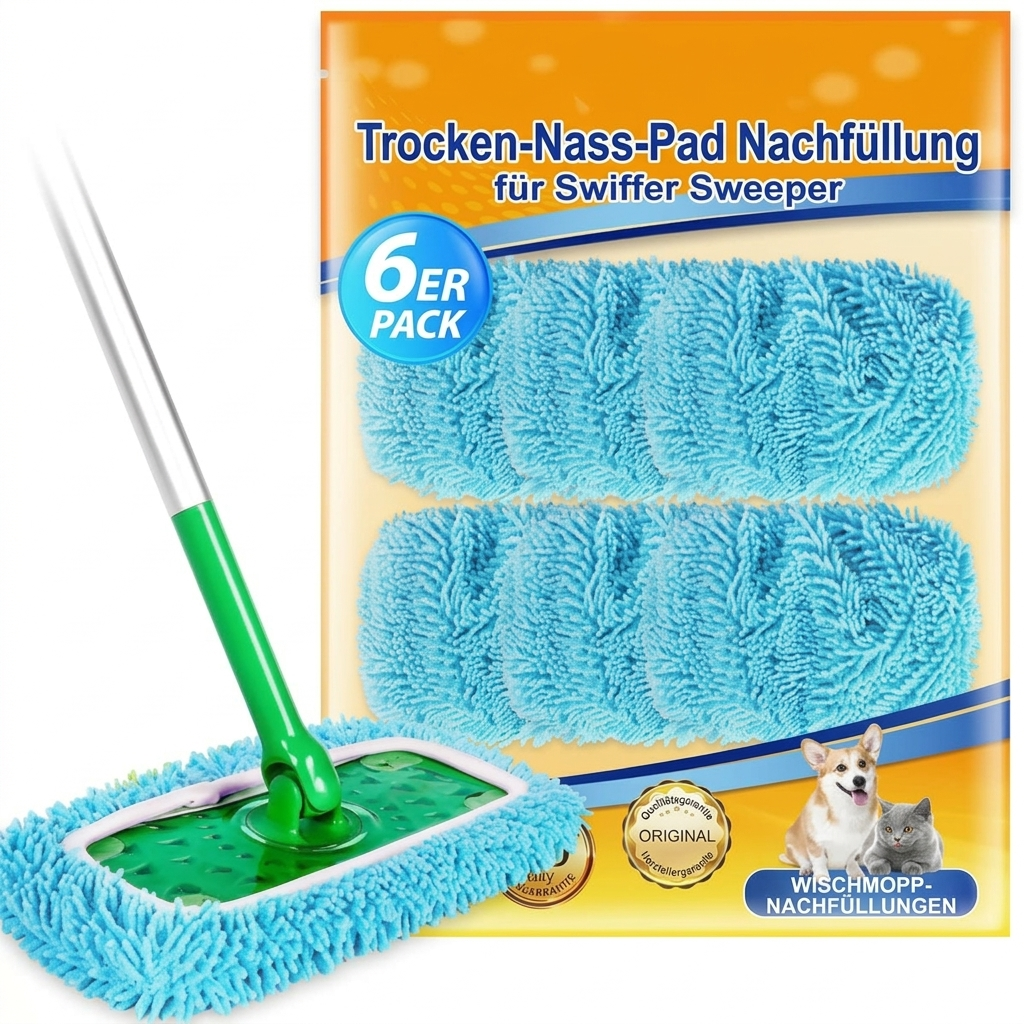 Microfiber Mop Pads Reusable Fits Standard Flat Mops