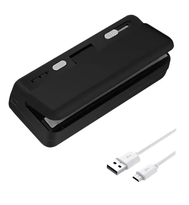 Mini Bag Sealer Cordless USB Rechargeable Built-In Cutter