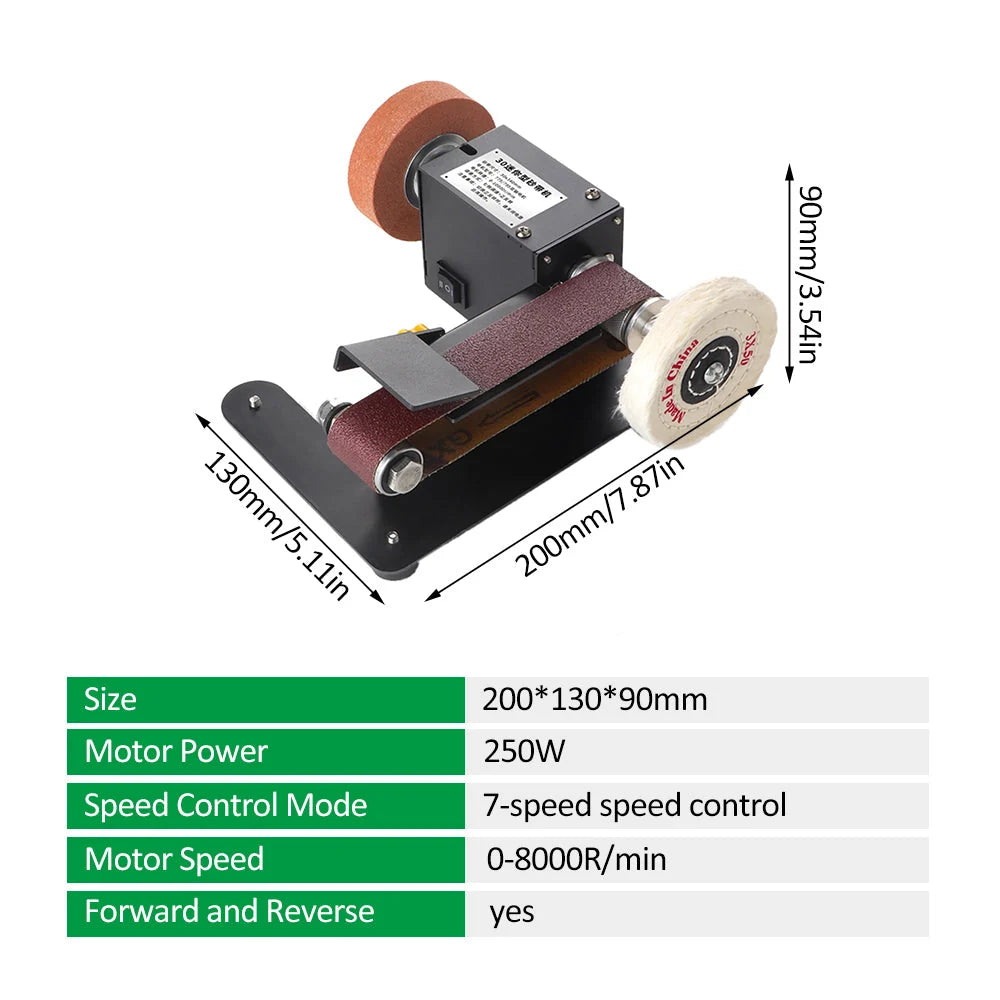 Mini Belt Sander Adjustable Speed Stainless Steel