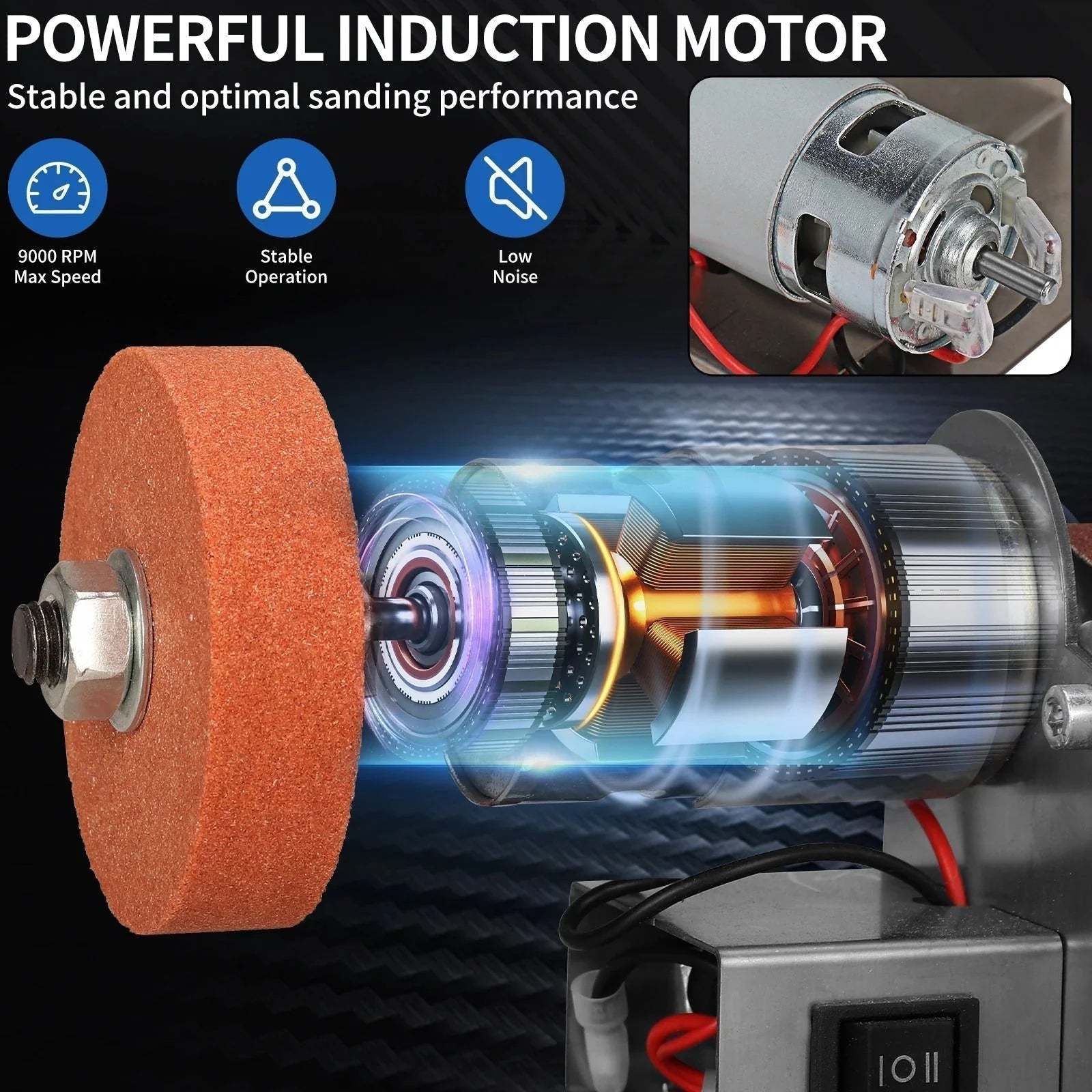 Mini Belt Sander Adjustable Speed Stainless Steel