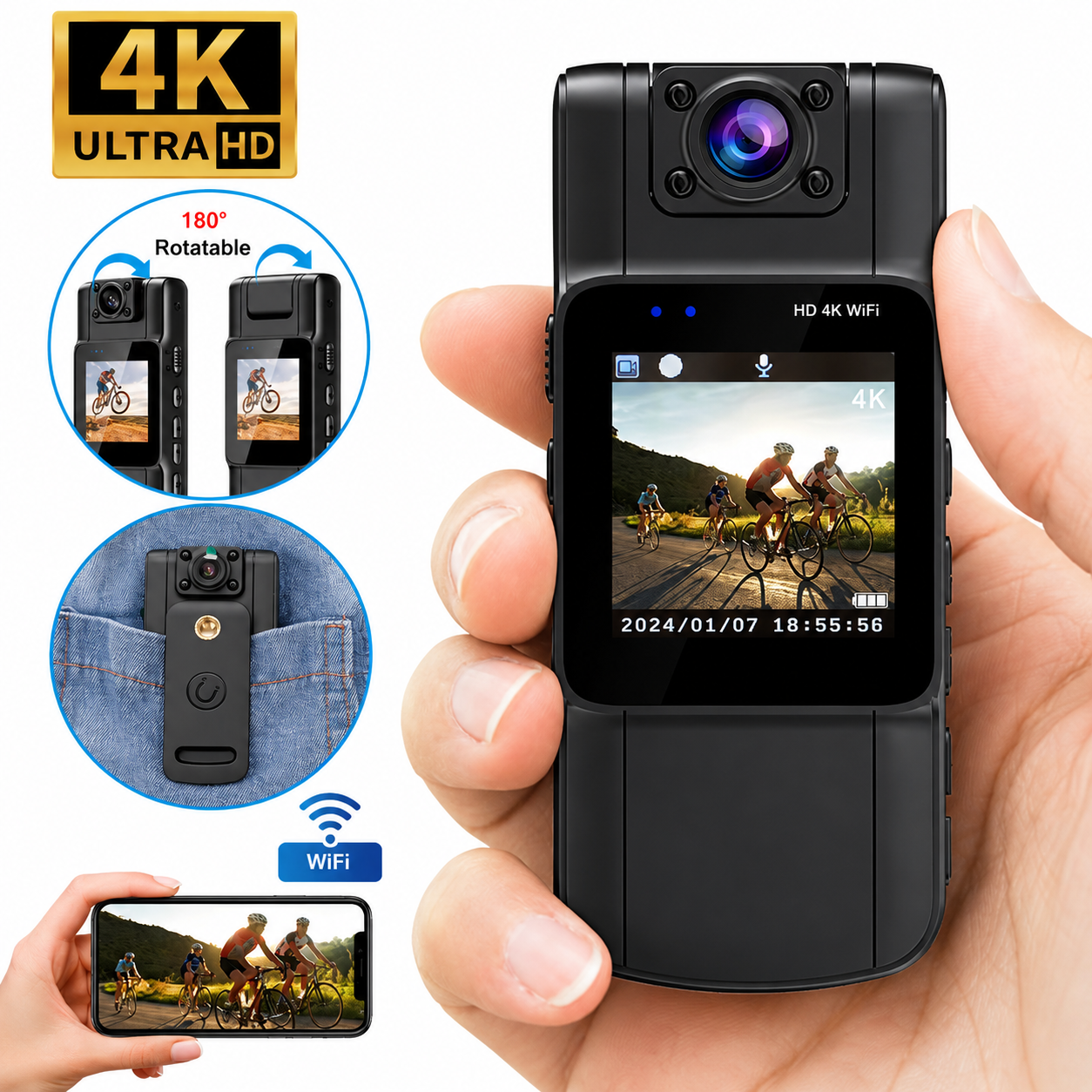 Mini Camera 4K Night Vision & Motion Detection