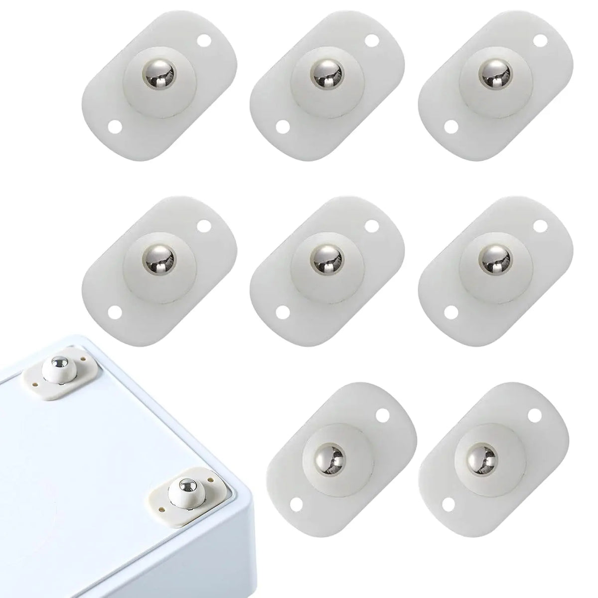 Mini Casters Self-Adhesive 360° Swivel Set of 8