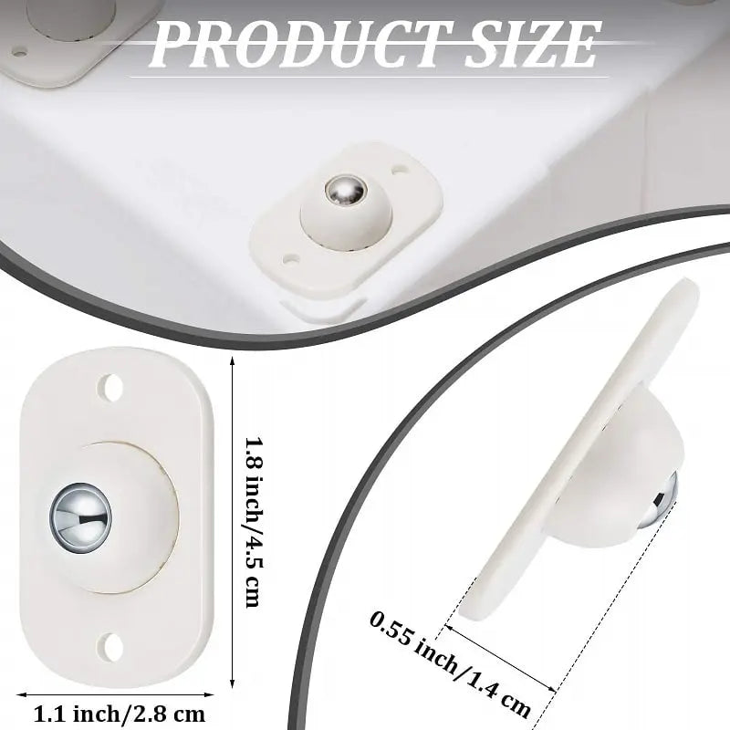 Mini Casters Self-Adhesive 360° Swivel Set of 8