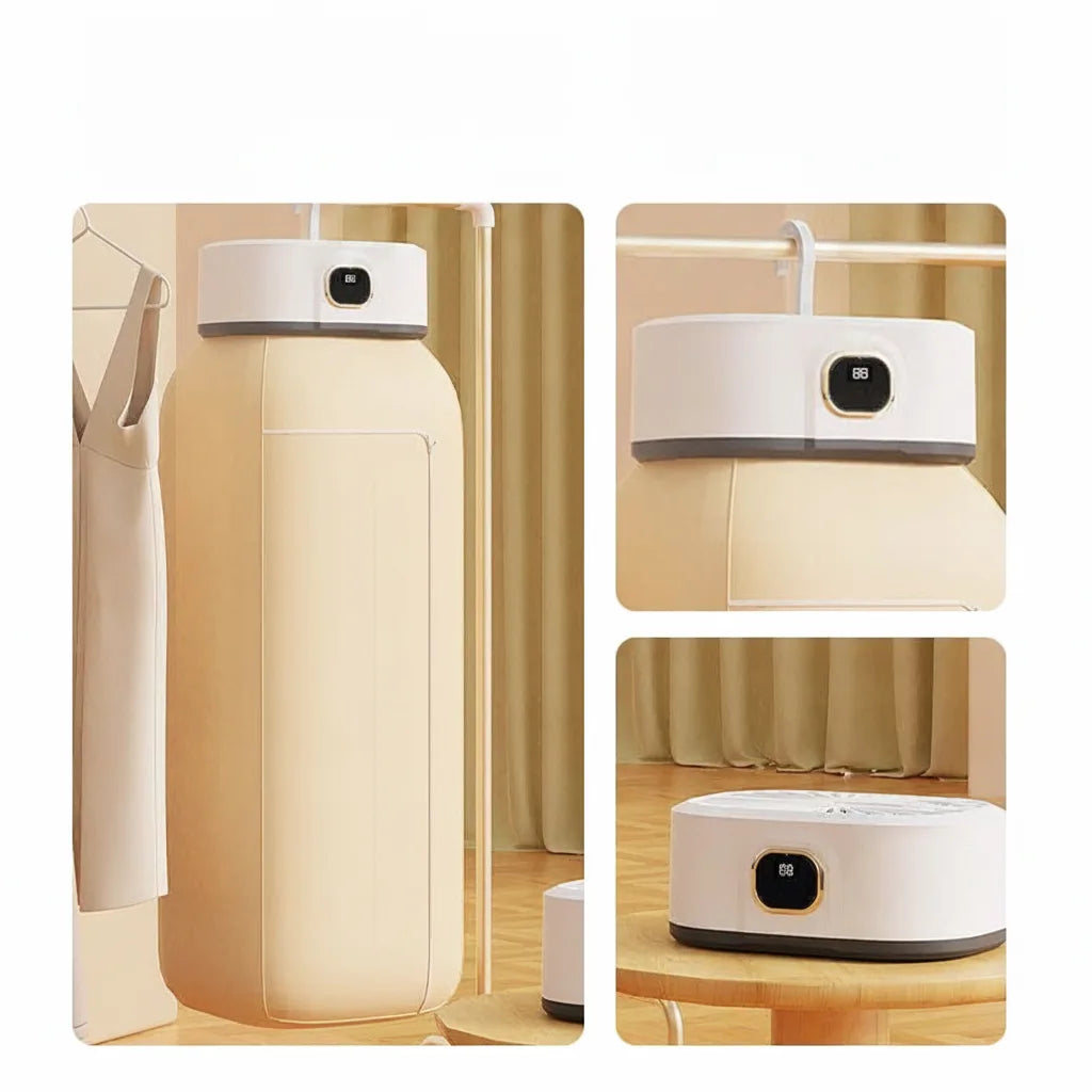 Mini Clothes Dryer Foldable 360° Hot Air Quiet Timer