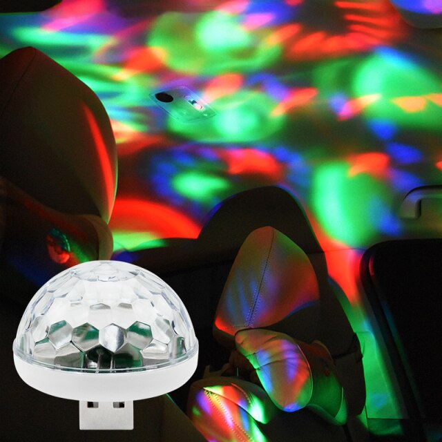 Mini Disco Ball Music-Activated RGB USB-Powered