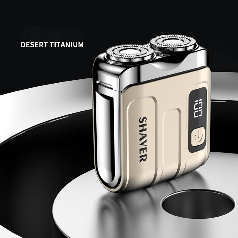 Mini Electric Shaver Dual Head Beard Sensor 60-Min Runtime