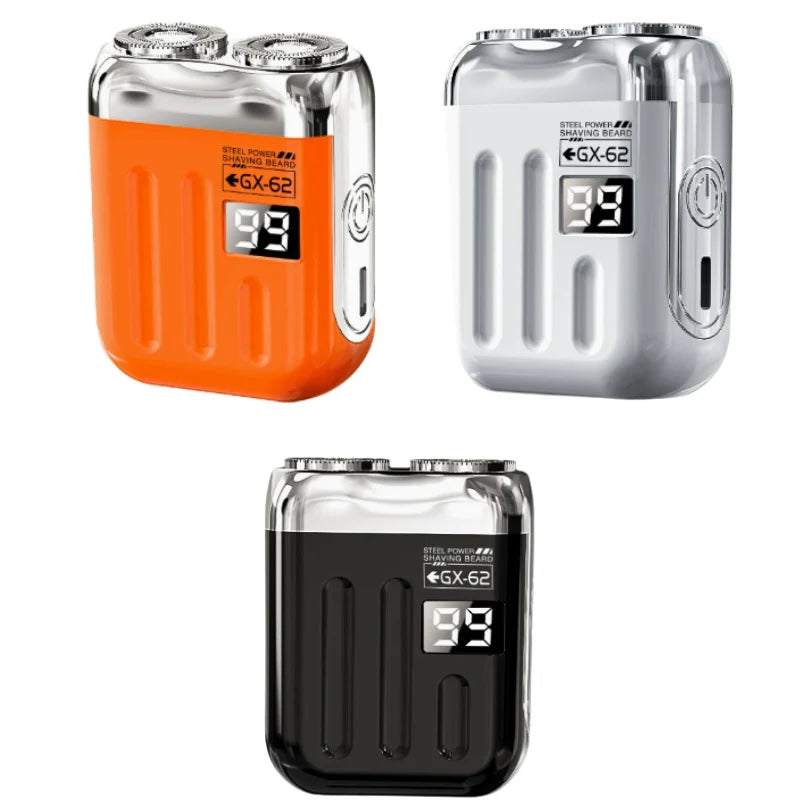 Mini Electric Shaver Dual Rotating Heads USB Rechargeable