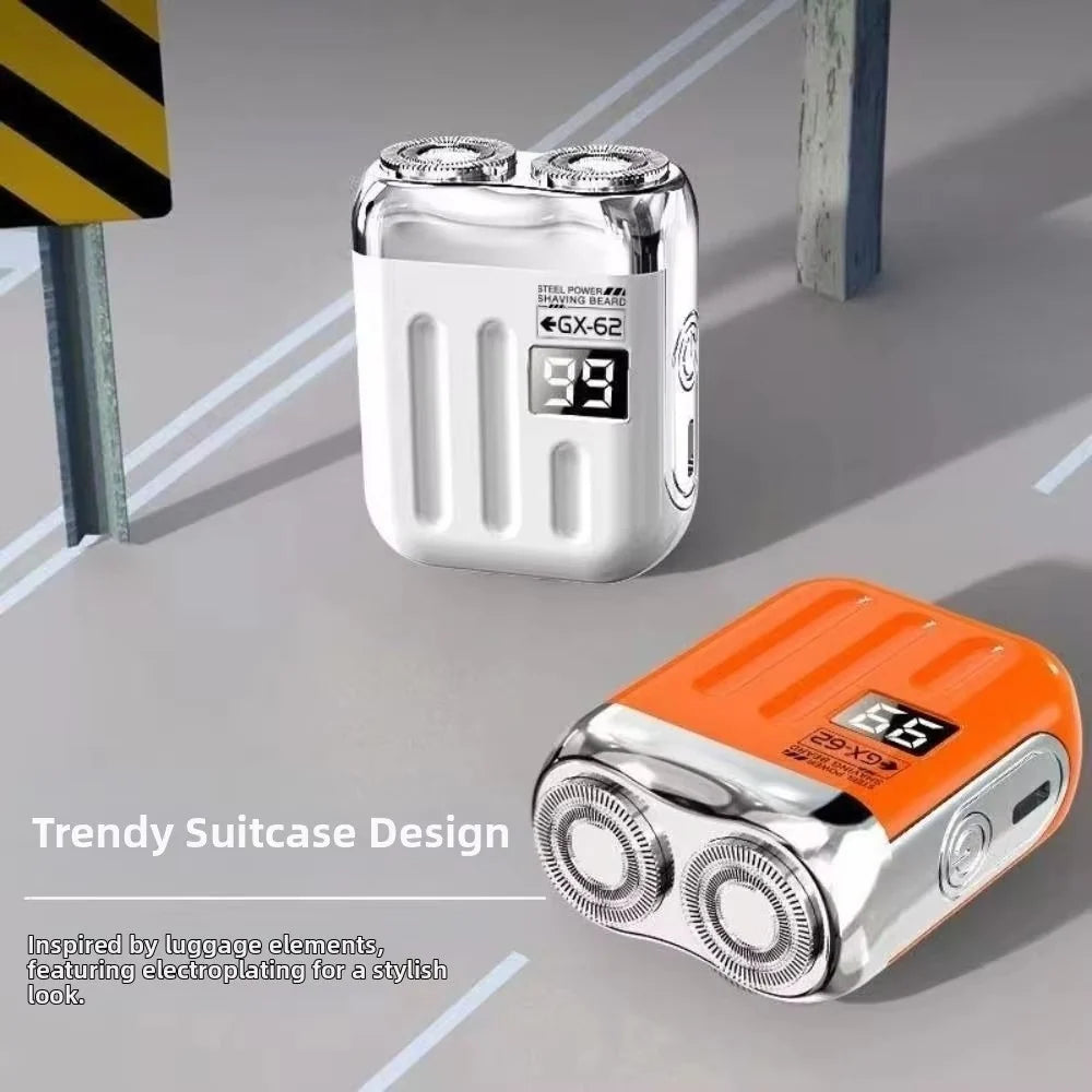 Mini Electric Shaver Dual Rotating Heads USB Rechargeable
