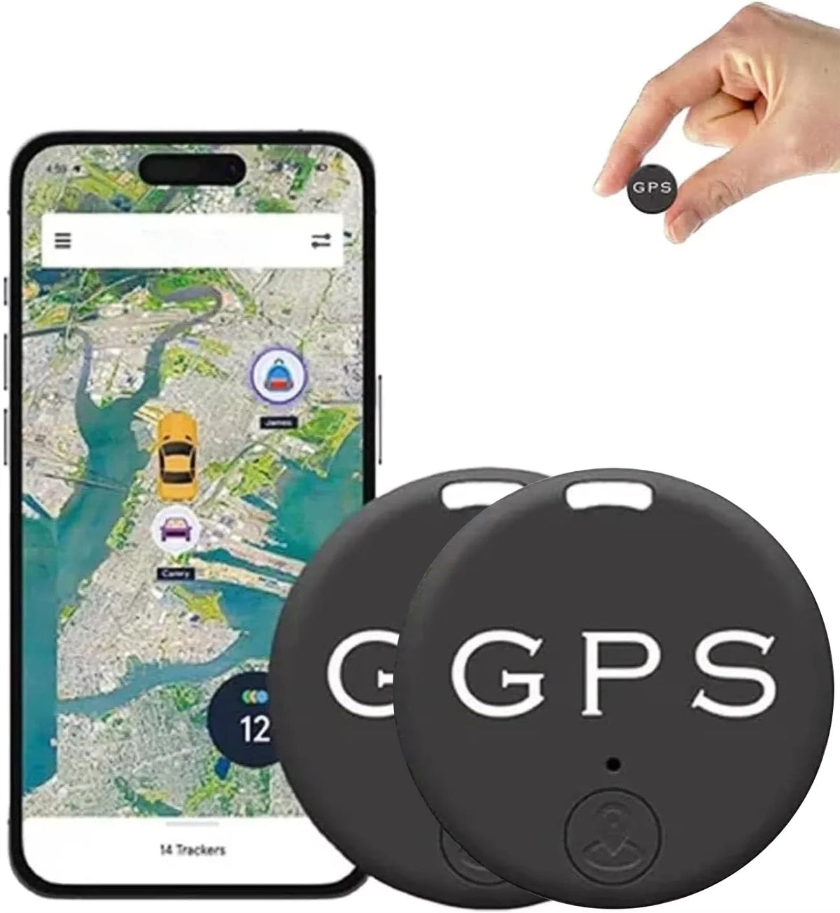 Mini GPS Tracker Coin-Sized Magnetic 2-Pack 6-Month Battery