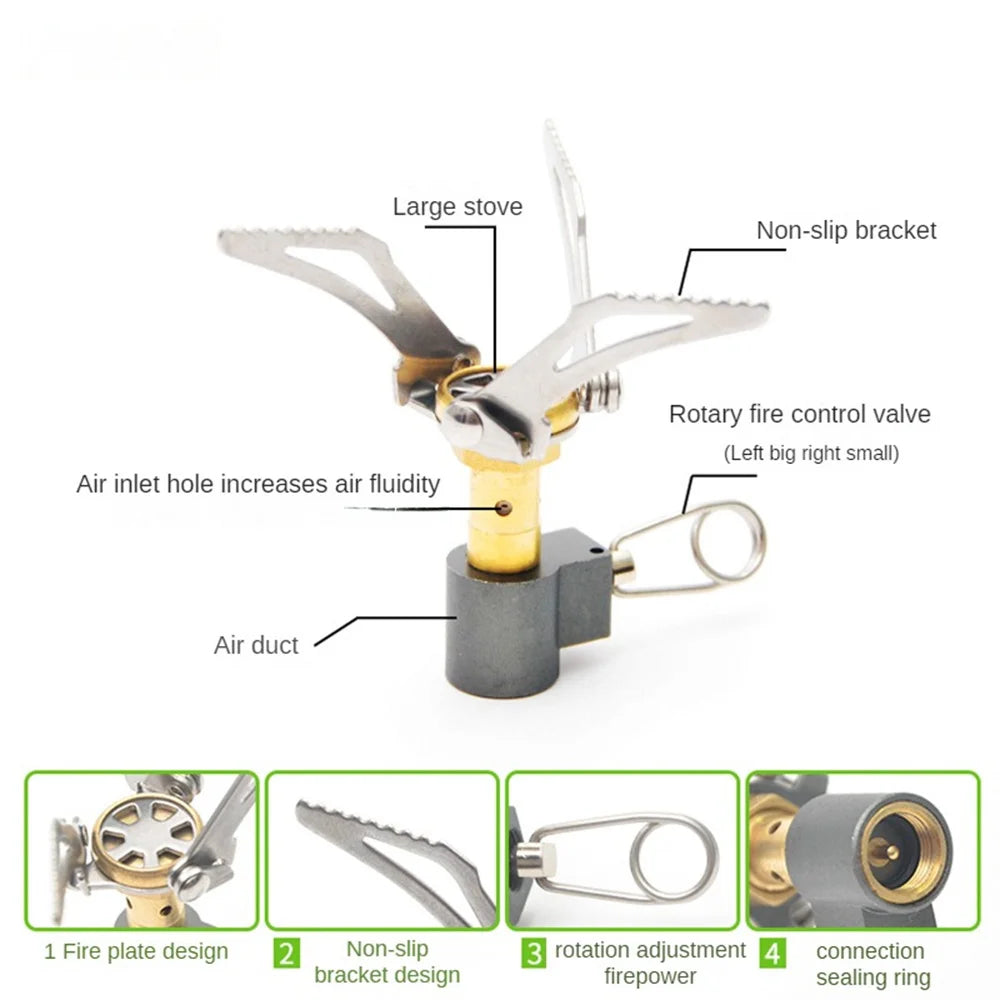 Mini Gas Stove Ultralight Foldable Durable Metal