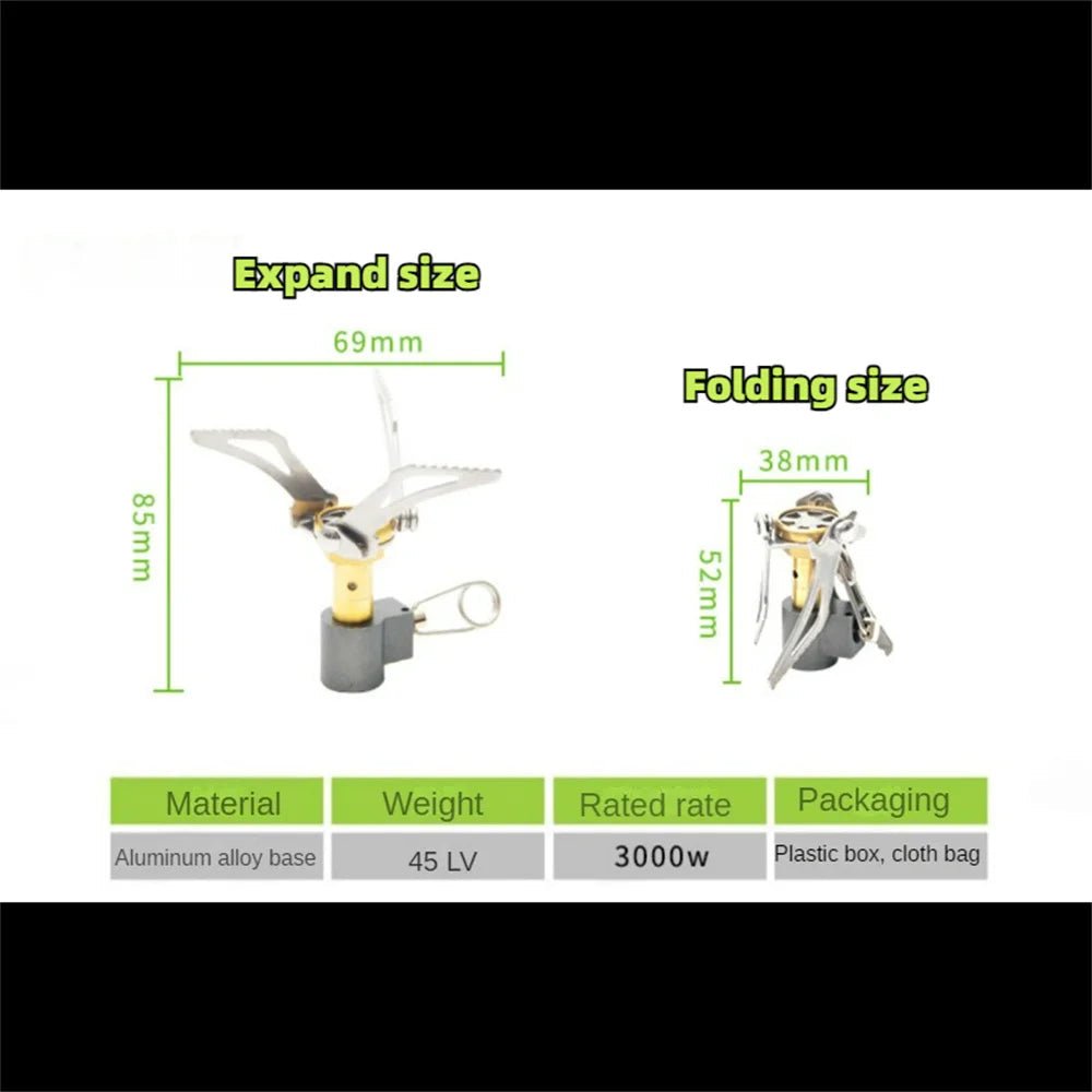 Mini Gas Stove Ultralight Foldable Durable Metal