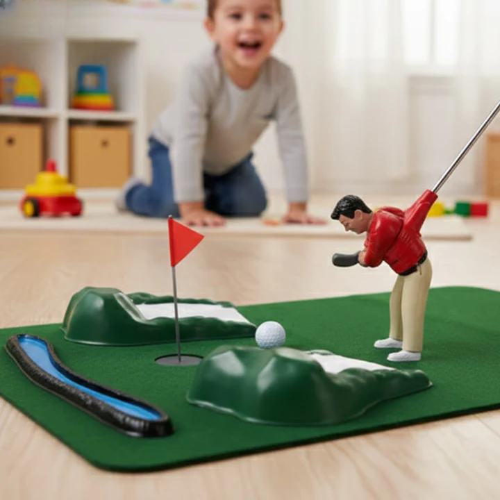 Mini Golf Set Indoor Customizable Obstacles & 6 Clubs