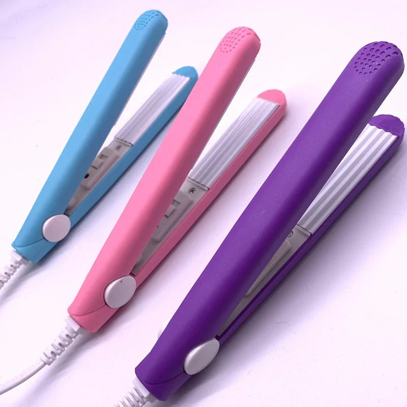 Mini Hair Straightener & Curler Tourmaline Ceramic 30s Heat-Up